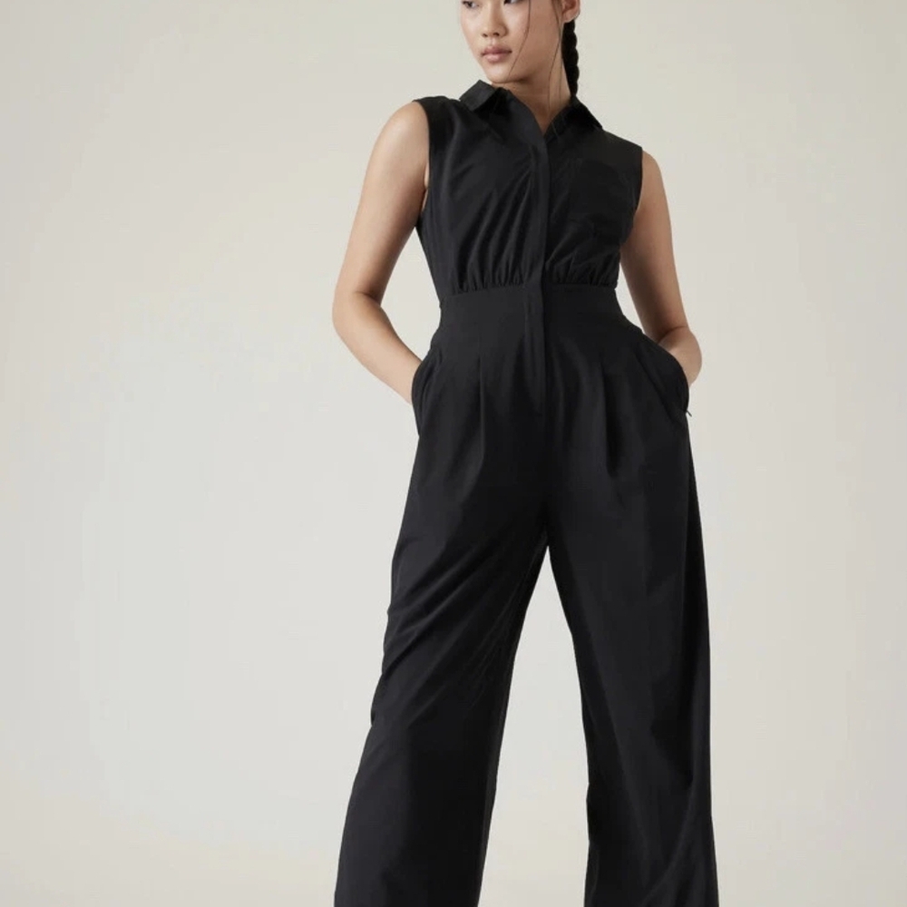 Athleta Brooklyn Heights Wide-leg Black Jumpsuit